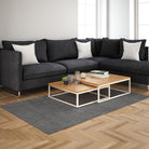 Machine Washable Solid Dark Gray Area Rug (Kid & Pet Friendly) - LOL-77010-ANT-2X6-4.4 - Arconiz