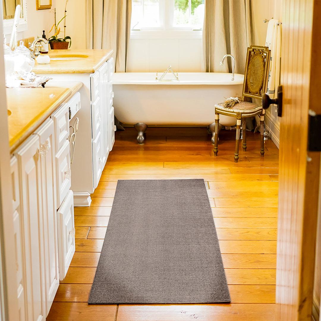 Machine Washable Area Rug, Solid Color Rectangular Rug, Taupe Brown - LOL-77021-BRO-2X6-4.4 - Arconiz