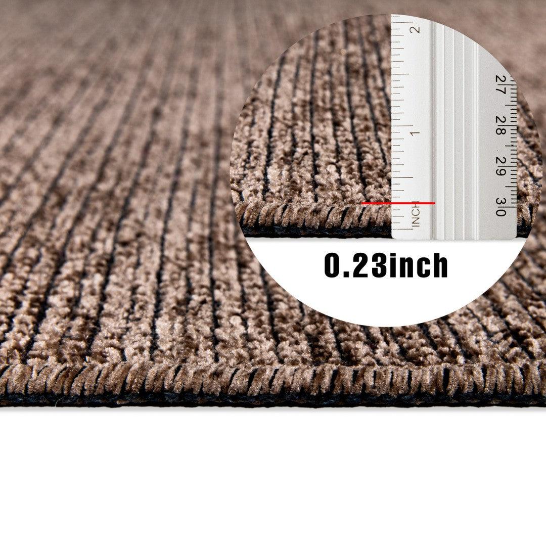 Machine Washable Area Rug, Solid Color Rectangular Rug, Taupe Brown - LOL-77021-BRO-2X6-4.4 - Arconiz