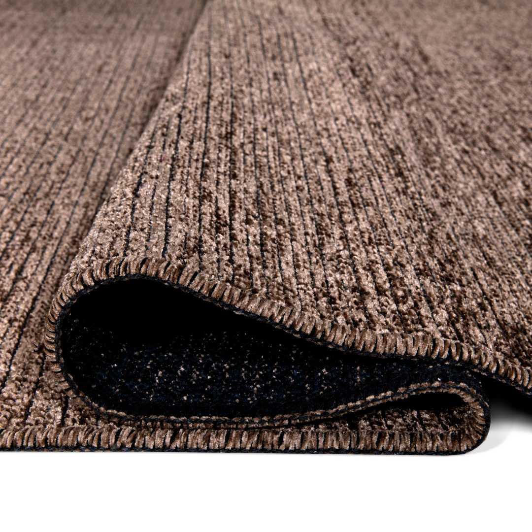 Machine Washable Area Rug, Solid Color Rectangular Rug, Taupe Brown - LOL-77021-BRO-2X6-4.4 - Arconiz