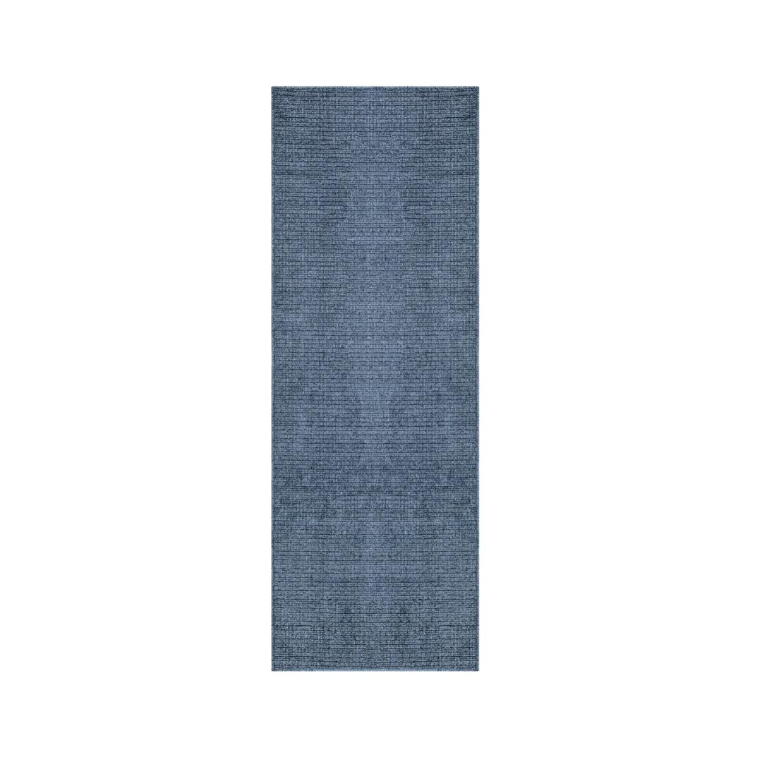 Machine Washable Solid Blue Area Rug - Slate Blue, Recycled - LOL-77032-BLU-2X6-4.4 - Arconiz
