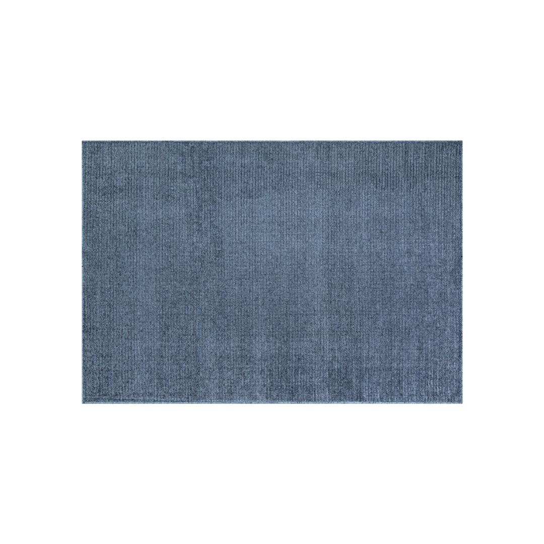 Machine Washable Solid Blue Area Rug - Slate Blue, Recycled - LOL-77032-BLU-3X5-4.4 - Arconiz