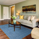 Machine Washable Solid Blue Area Rug - Slate Blue, Recycled - LOL-77032-BLU-2X6-4.4 - Arconiz