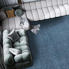 Machine Washable Solid Blue Area Rug - Slate Blue, Recycled - LOL-77032-BLU-2X6-4.4 - Arconiz