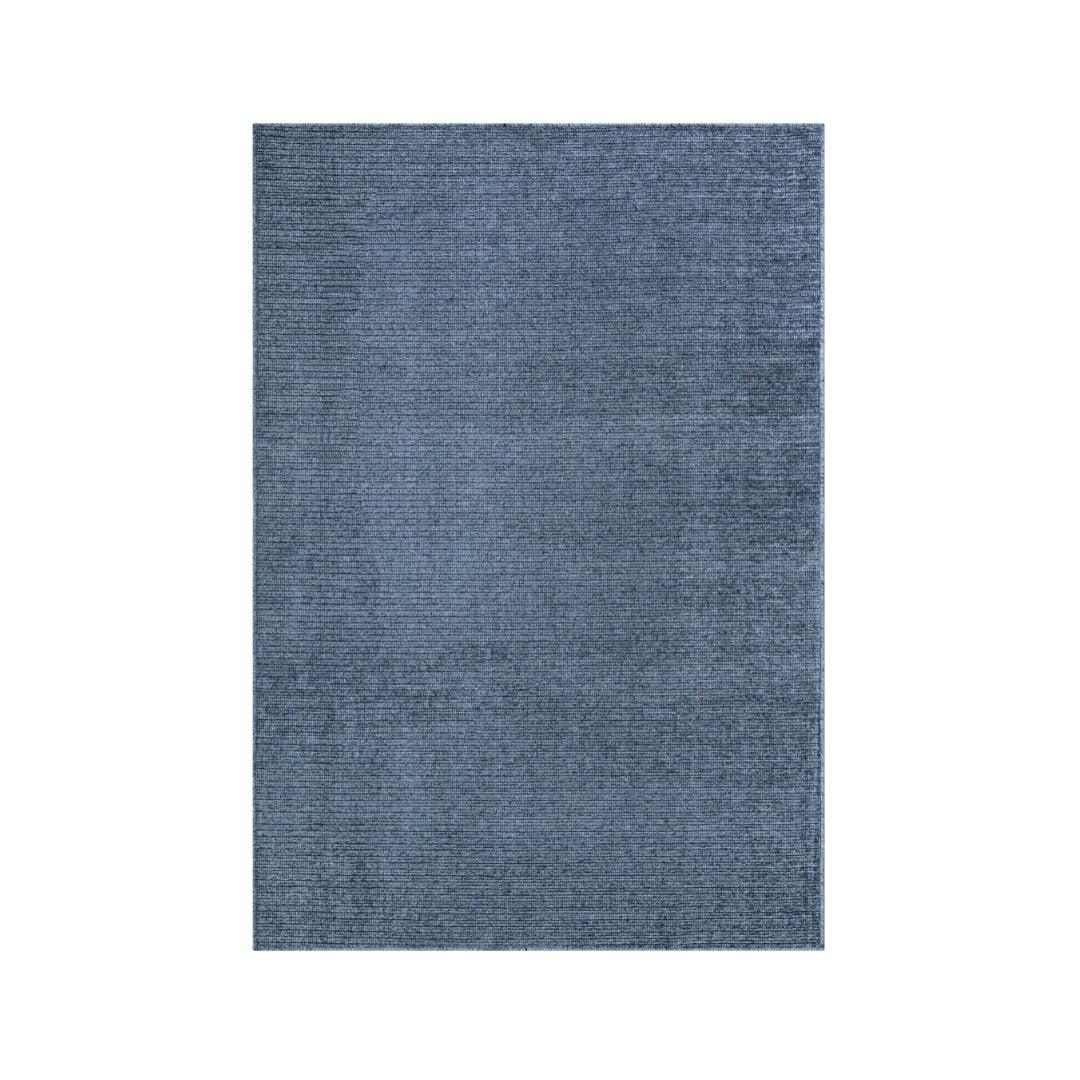 Machine Washable Solid Blue Area Rug - Slate Blue, Recycled - LOL-77032-BLU-8X10-4.4 - Arconiz