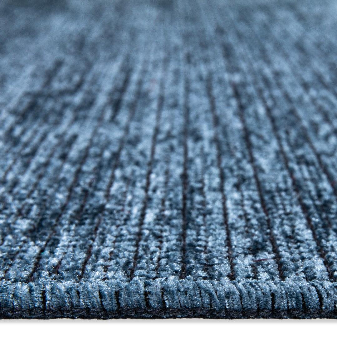 Machine Washable Solid Blue Area Rug - Slate Blue, Recycled - LOL-77032-BLU-2X6-4.4 - Arconiz