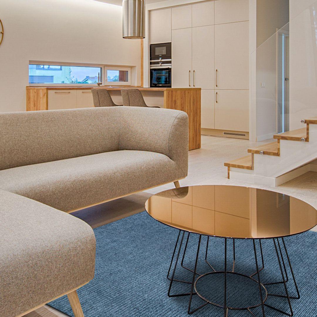 Machine Washable Solid Blue Area Rug - Slate Blue, Recycled - LOL-77032-BLU-2X6-4.4 - Arconiz