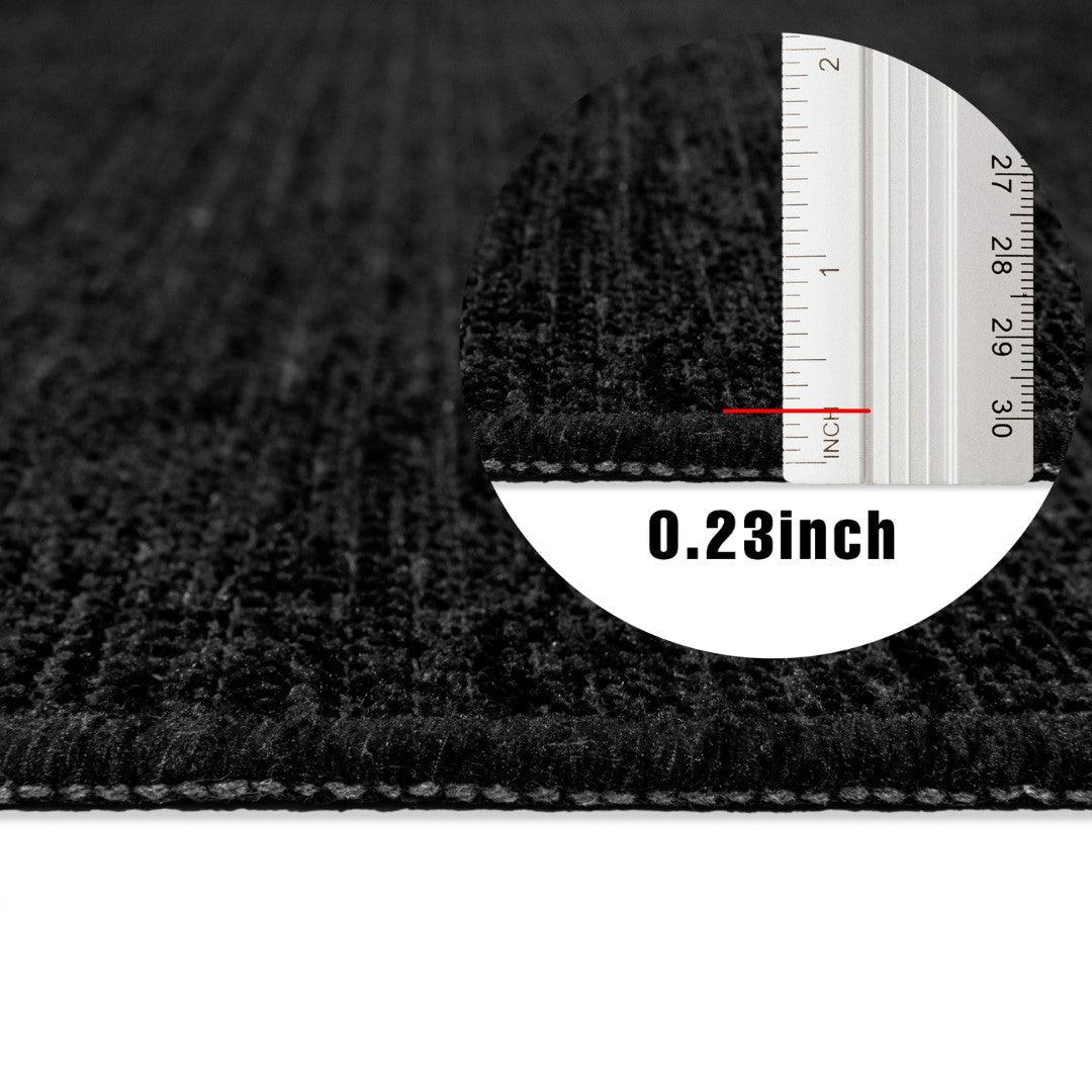 Black Solid Area Rug, Machine Washable - LOL-9500-BLA-2X6-4.4 - Arconiz