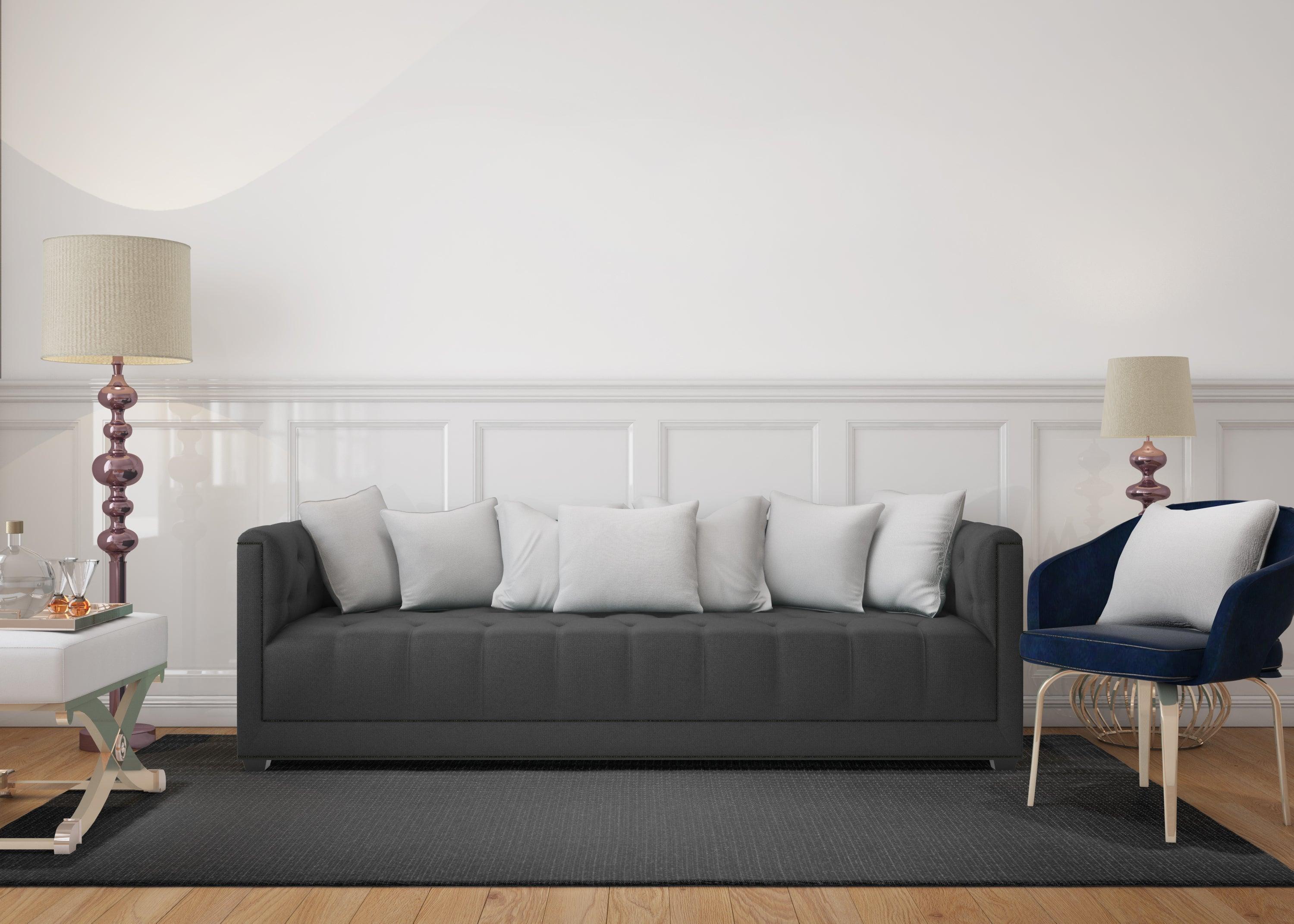 Black Solid Area Rug, Machine Washable - LOL-9500-BLA-2X6-4.4 - Arconiz