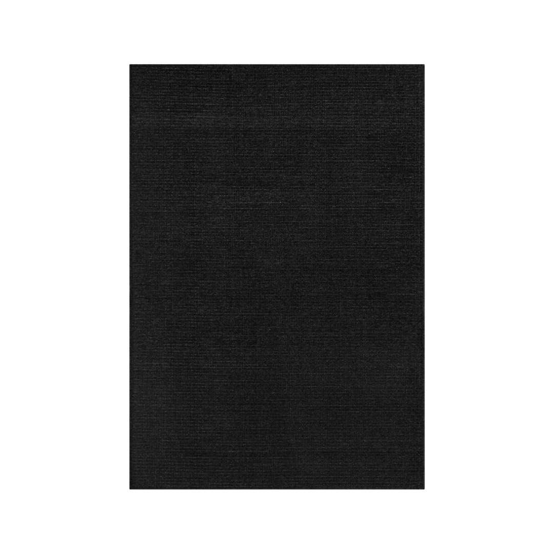 Black Solid Area Rug, Machine Washable - LOL-9500-BLA-8X10-4.4 - Arconiz