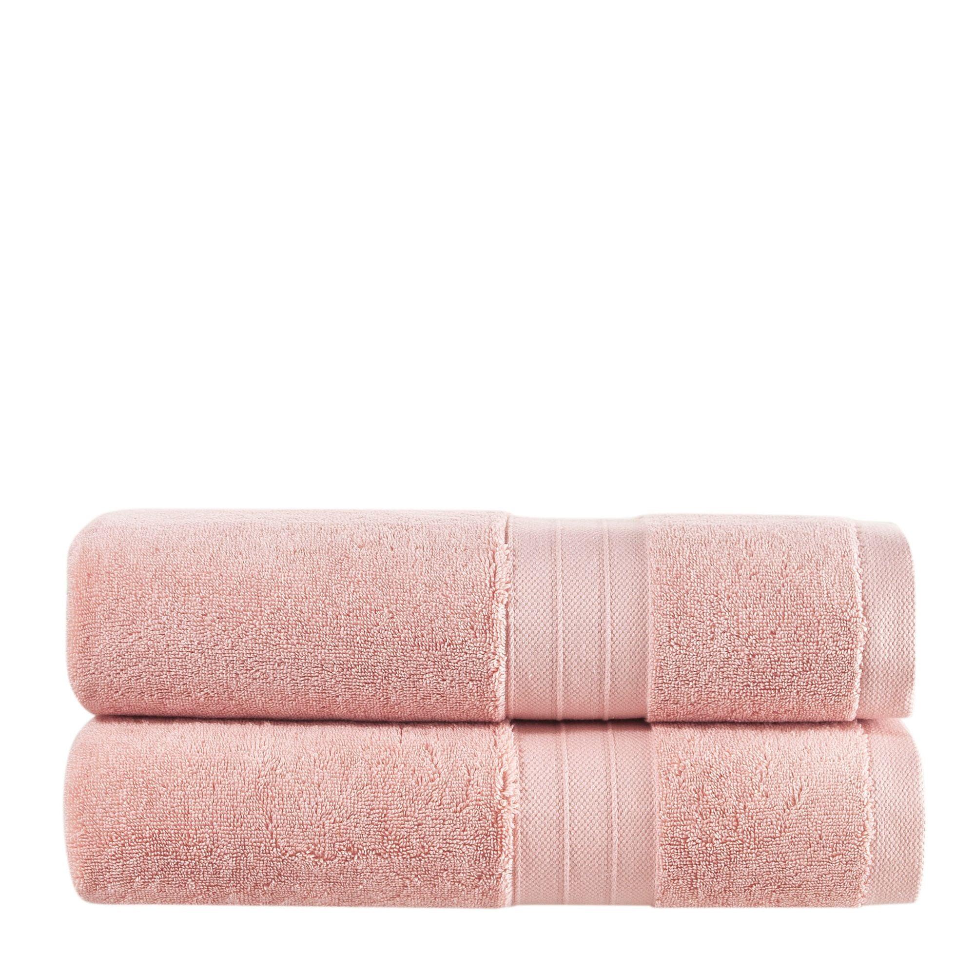 Blush Pink Turkish Cotton Luxury Bath Towels | 2 Piece Set - BAT-LT-PIN-30X56-1.6.2 - Arconiz