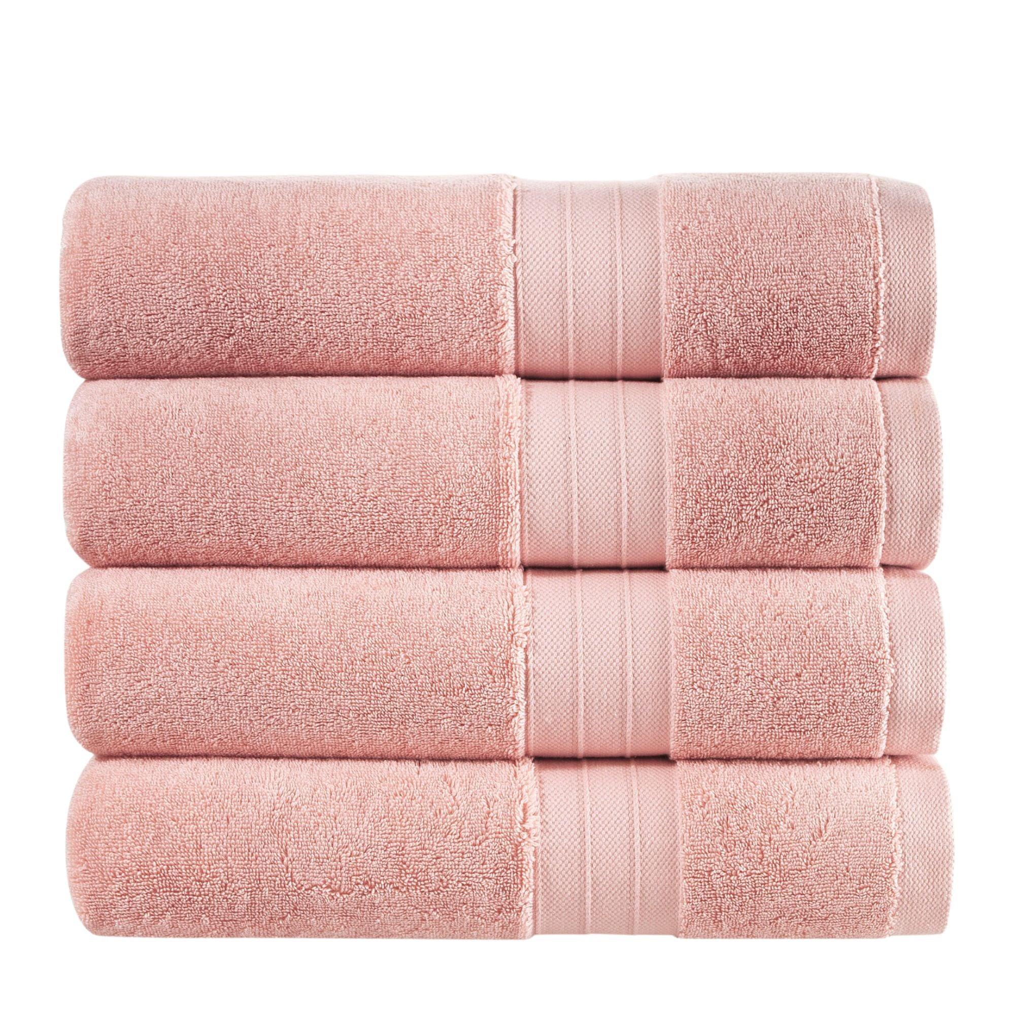Blush Pink Turkish Cotton Luxury Bath Towel Set – 4 Piece - BAT-LT-PIN-30X56-1.6.4 - Arconiz