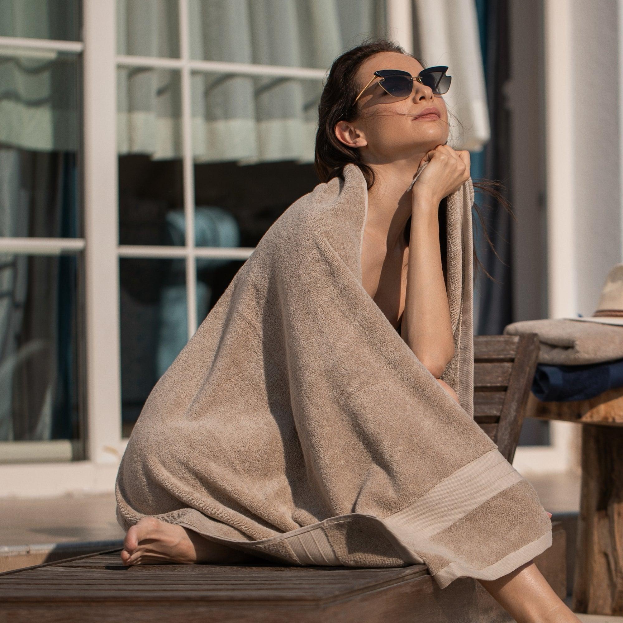 Light Taupe Turkish Cotton Luxury Bath Towel - BAT-LT-BRO-30X56-1.6.1 - Arconiz