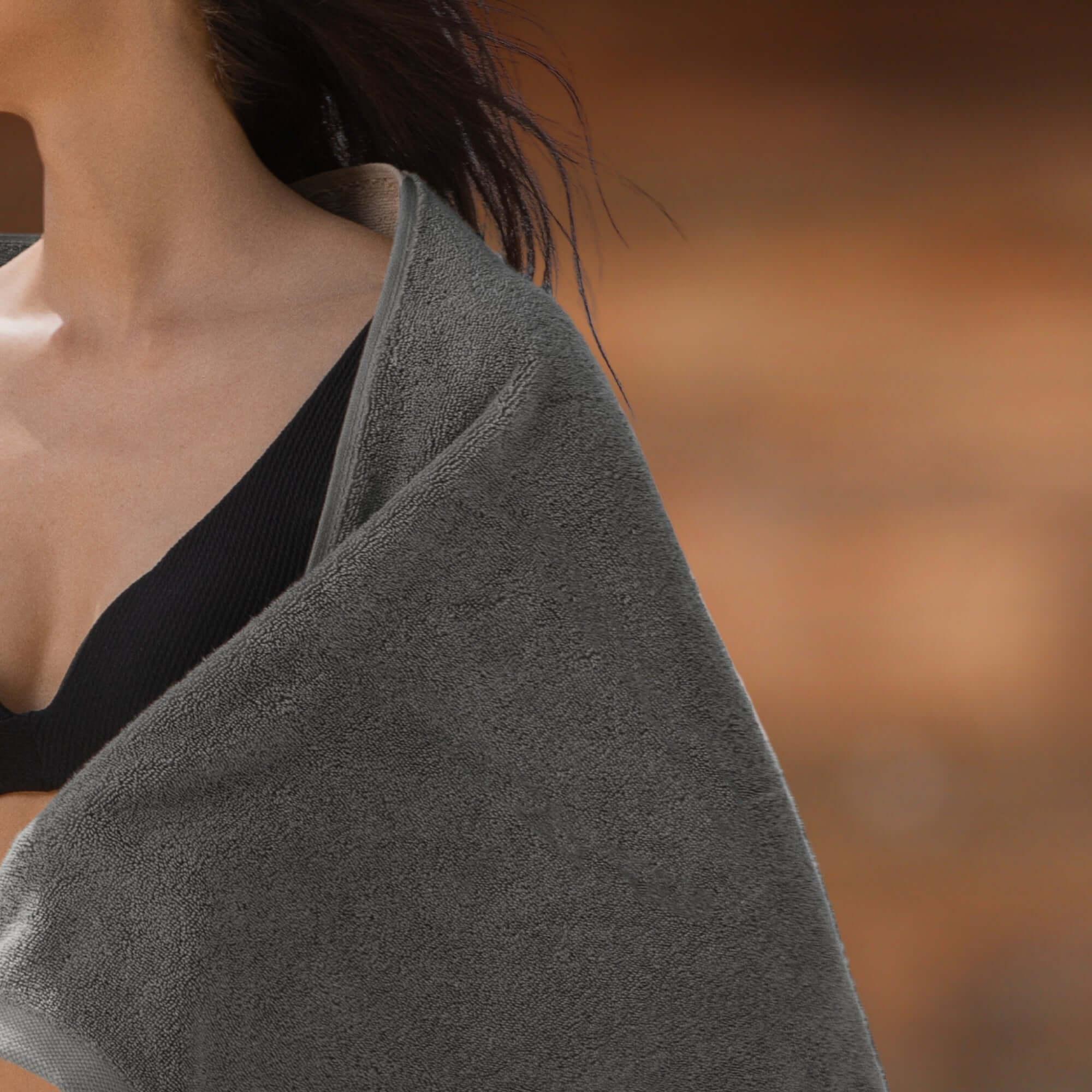 Dark Charcoal Gray Turkish Cotton Luxury Bath Towel - BAT-LT-DGR-30X56-1.6.1 - Arconiz