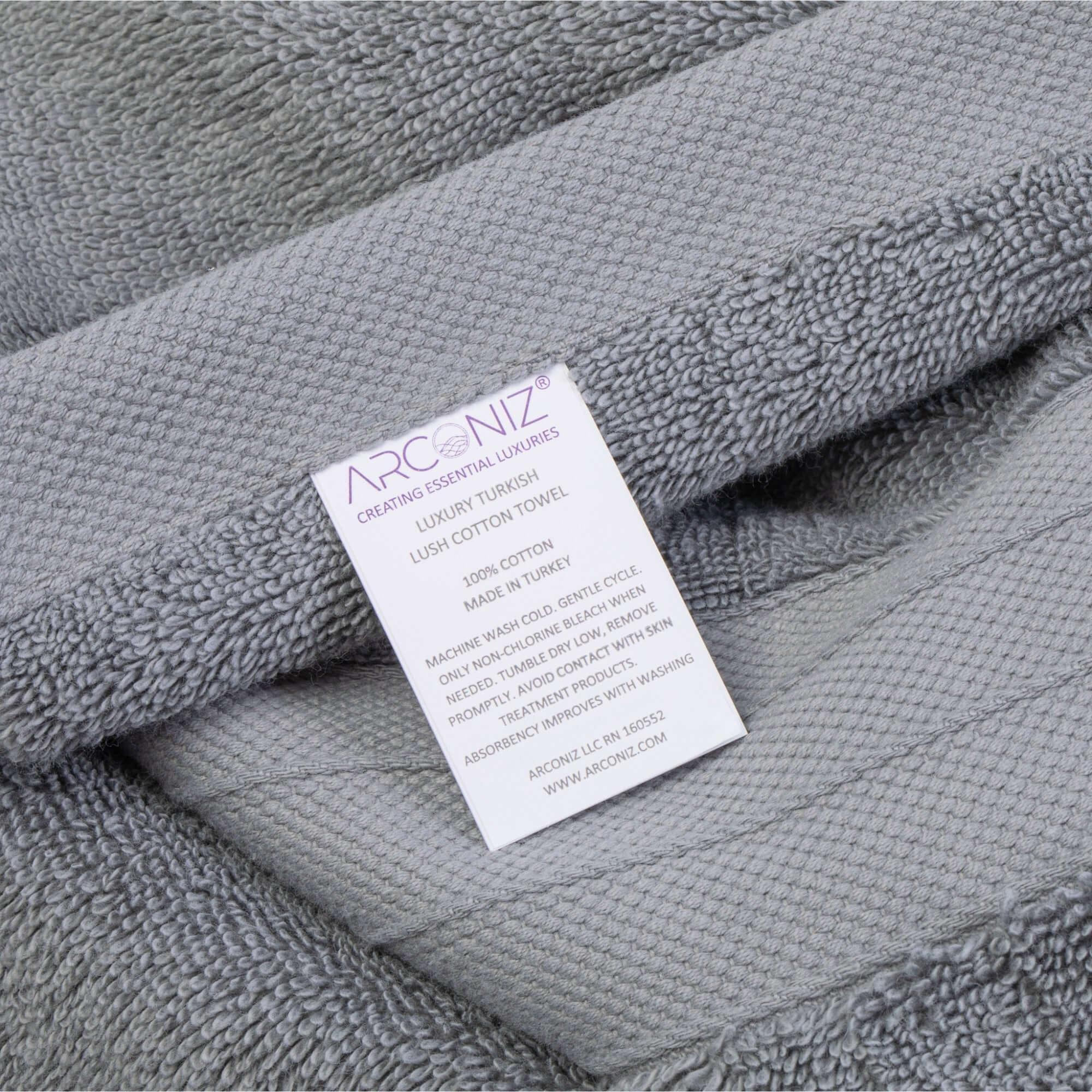 Light Grey Turkish Cotton Luxury Bath Towel - BAT-LT-LGR-30X56-1.6.1 - Arconiz