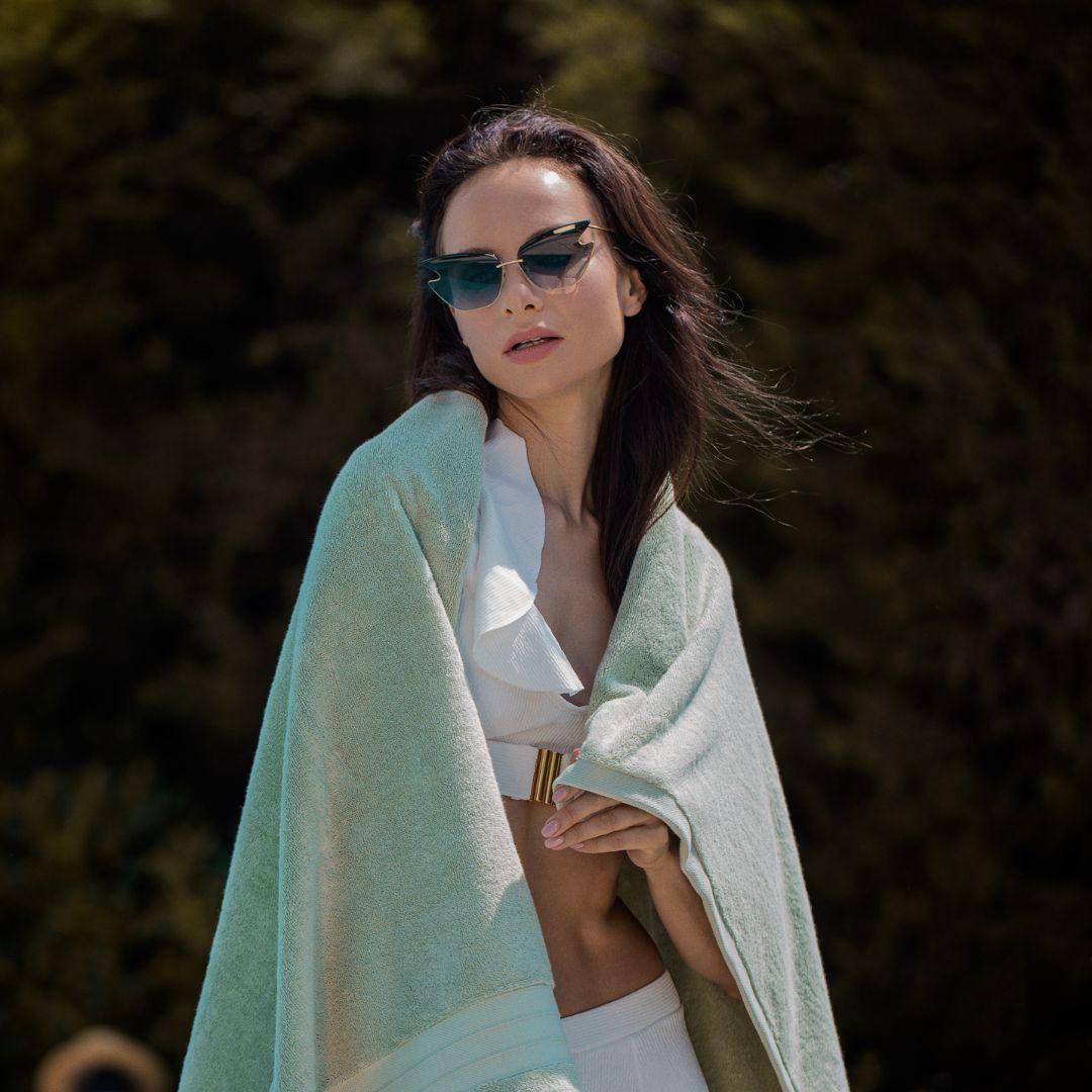 Sage Green Turkish Cotton Luxury Bath Towel Set – 4 Piece - BAT-LT-GRE-30X56-1.6.4 - Arconiz