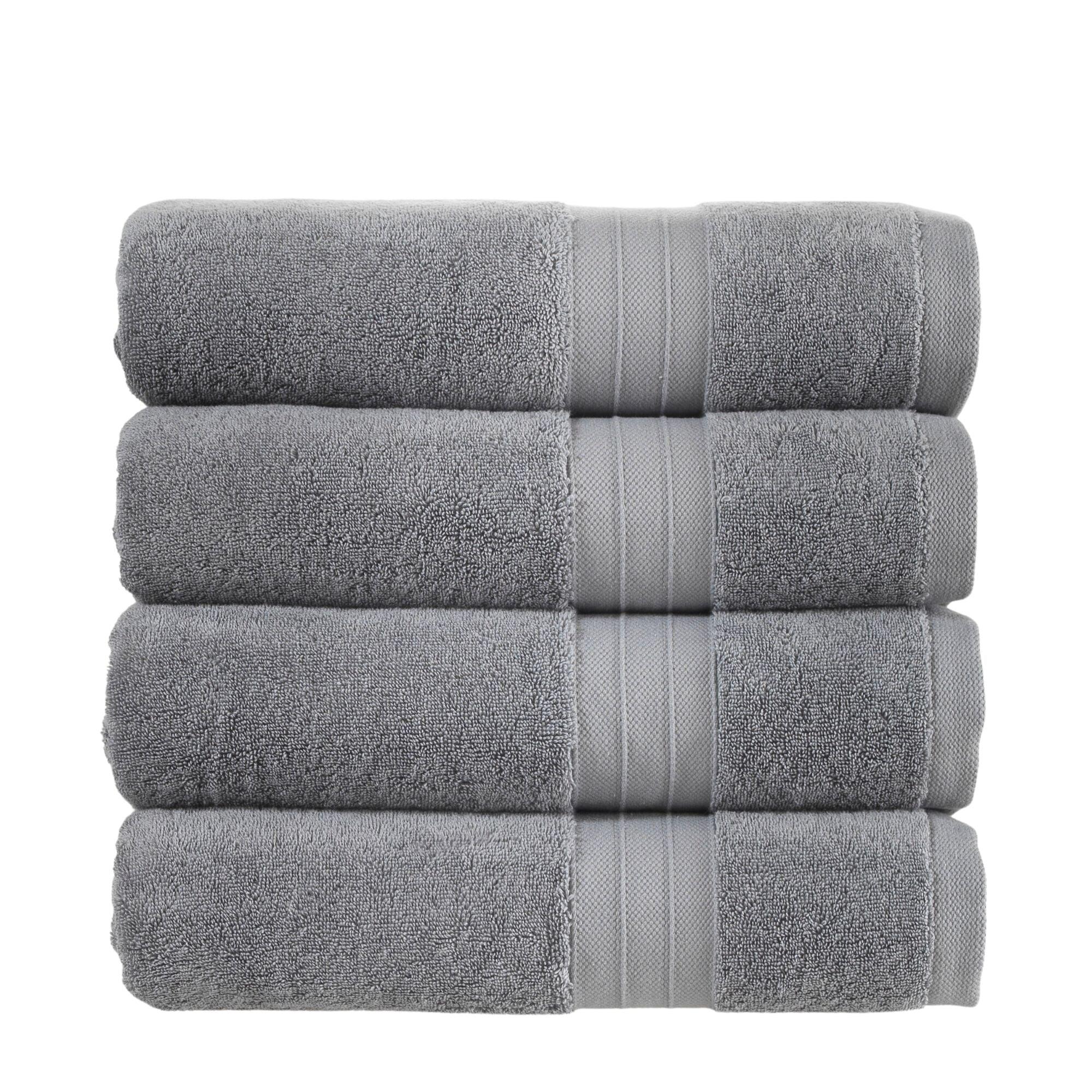 Light Gray Turkish Cotton Luxury Bath Towel Set – 4 Piece - BAT-LT-LGR-30X56-1.6.4 - Arconiz