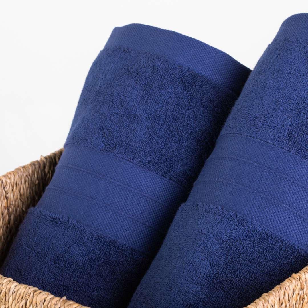 Navy Blue Turkish Cotton Luxury Bath Towels | 2 Piece Set - BAT-LT-BLU-30X56-1.6.2 - Arconiz