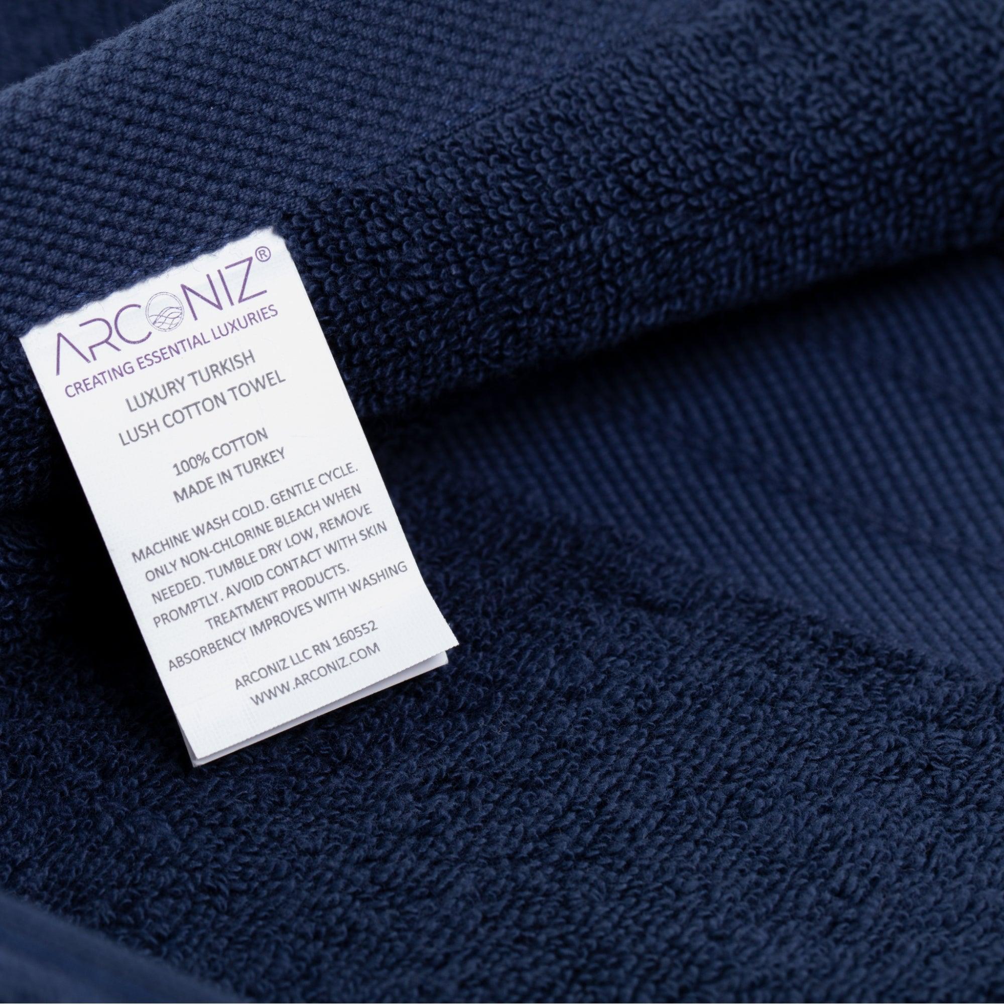Navy Blue Turkish Cotton Luxury Bath Towel - BAT-LT-BLU-30X56-1.6.1 - Arconiz