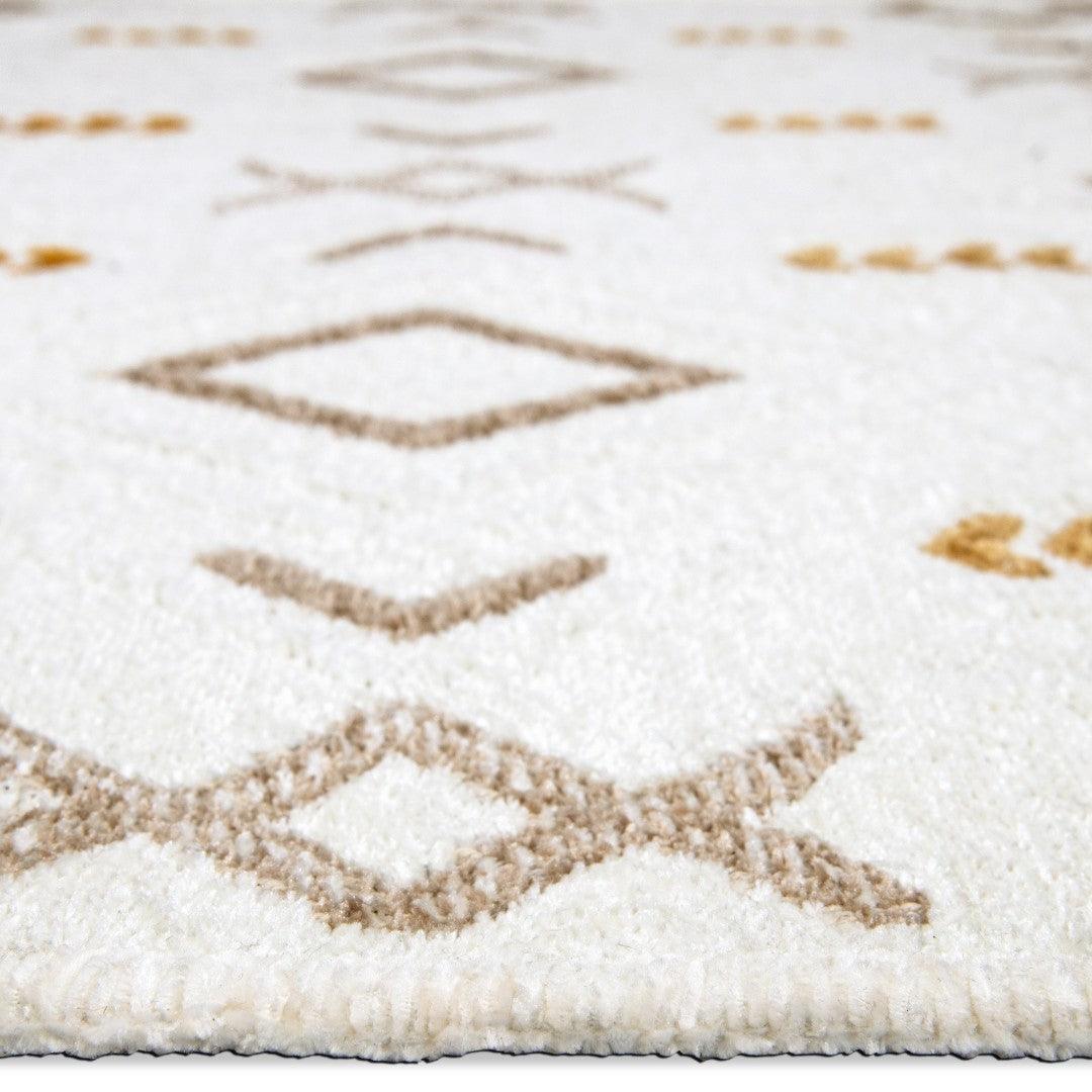 White & Orange Geometric Area Rug | Reversible, Machine Washable - OPA-K5018-ORA-3X5-3.1 - Arconiz