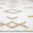 White & Orange Geometric Area Rug | Reversible, Machine Washable - OPA-K5018-ORA-3X5-3.1 - Arconiz