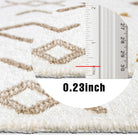 White & Orange Geometric Area Rug | Reversible, Machine Washable - OPA-K5018-ORA-3X5-3.1 - Arconiz