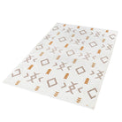 White & Orange Geometric Area Rug | Reversible, Machine Washable - OPA-K5018-ORA-3X5-3.1 - Arconiz