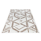 Machine Washable Reversible Area Rug, Brown and White Geometri - OPA-K5022-BRO-3X5-3.1 - Arconiz