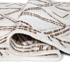 Machine Washable Reversible Area Rug, Brown and White Geometri - OPA-K5022-BRO-3X5-3.1 - Arconiz