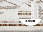 Machine Washable Reversible Area Rug, Brown and White Geometri - OPA-K5022-BRO-3X5-3.1 - Arconiz