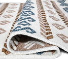 Machine Washable Reversible Geometric Tribal Area Rug, Blue & Beige - OPA-K5023-BLU-8X10-3.1 - Arconiz