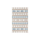 Machine Washable Reversible Geometric Tribal Area Rug, Blue & Beige - OPA-K5023-BLU-5X7-3.1 - Arconiz