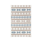 Machine Washable Reversible Geometric Tribal Area Rug, Blue & Beige - OPA-K5023-BLU-8X10-3.1 - Arconiz