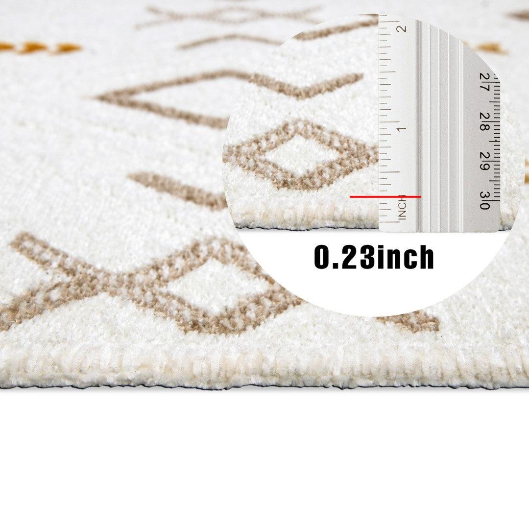 Machine Washable Reversible Geometric Tribal Area Rug, Blue & Beige - OPA-K5023-BLU-8X10-3.1 - Arconiz