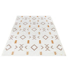 White & Orange Geometric Area Rug | Reversible, Machine Washable - OPA-K5018-ORA-3X5-3.1 - Arconiz