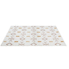 White & Orange Geometric Area Rug | Reversible, Machine Washable - OPA-K5018-ORA-3X5-3.1 - Arconiz