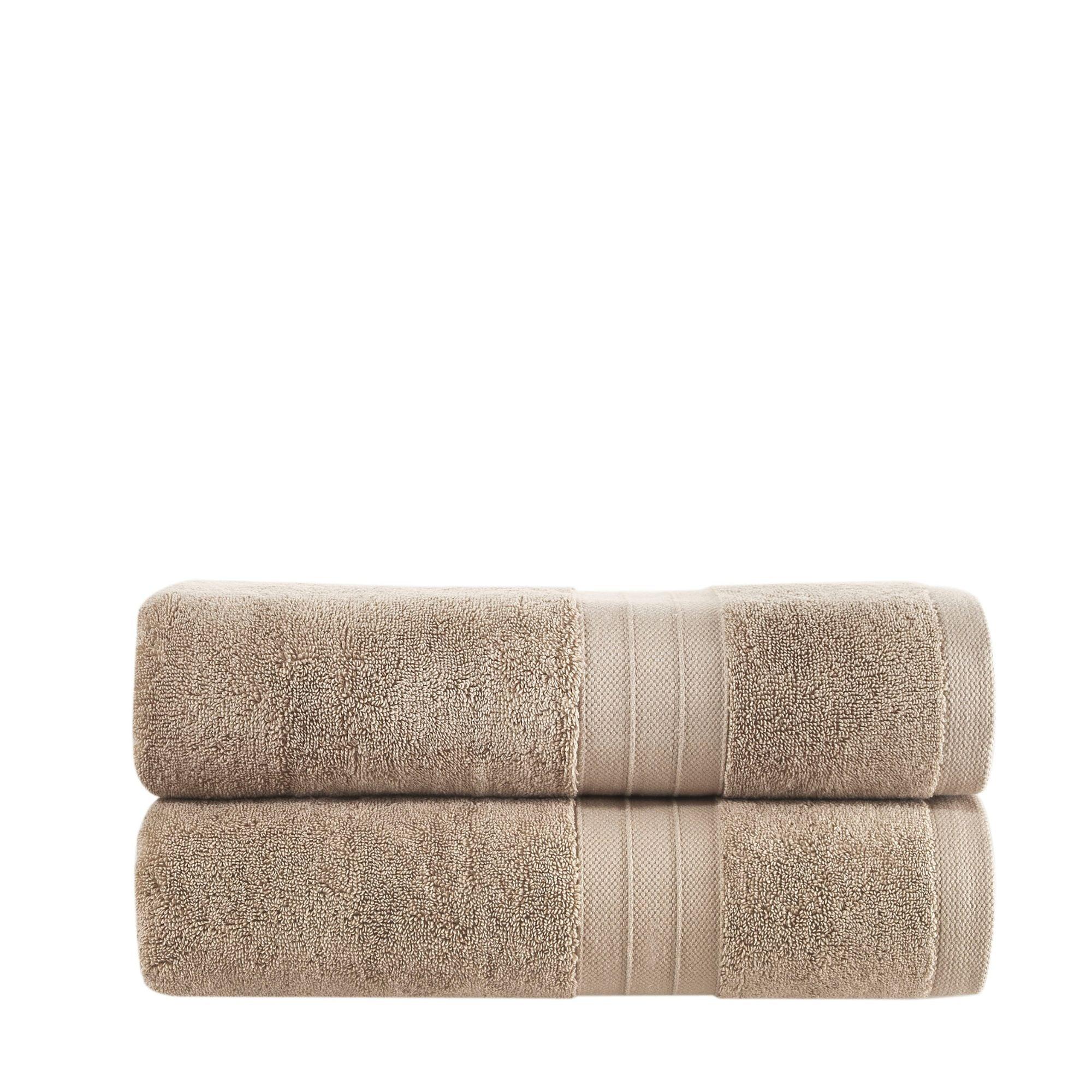 Light Taupe Turkish Cotton Luxury Bath Towels | 2 Piece Set - BAT-LT-BRO-30X56-1.6.2 - Arconiz