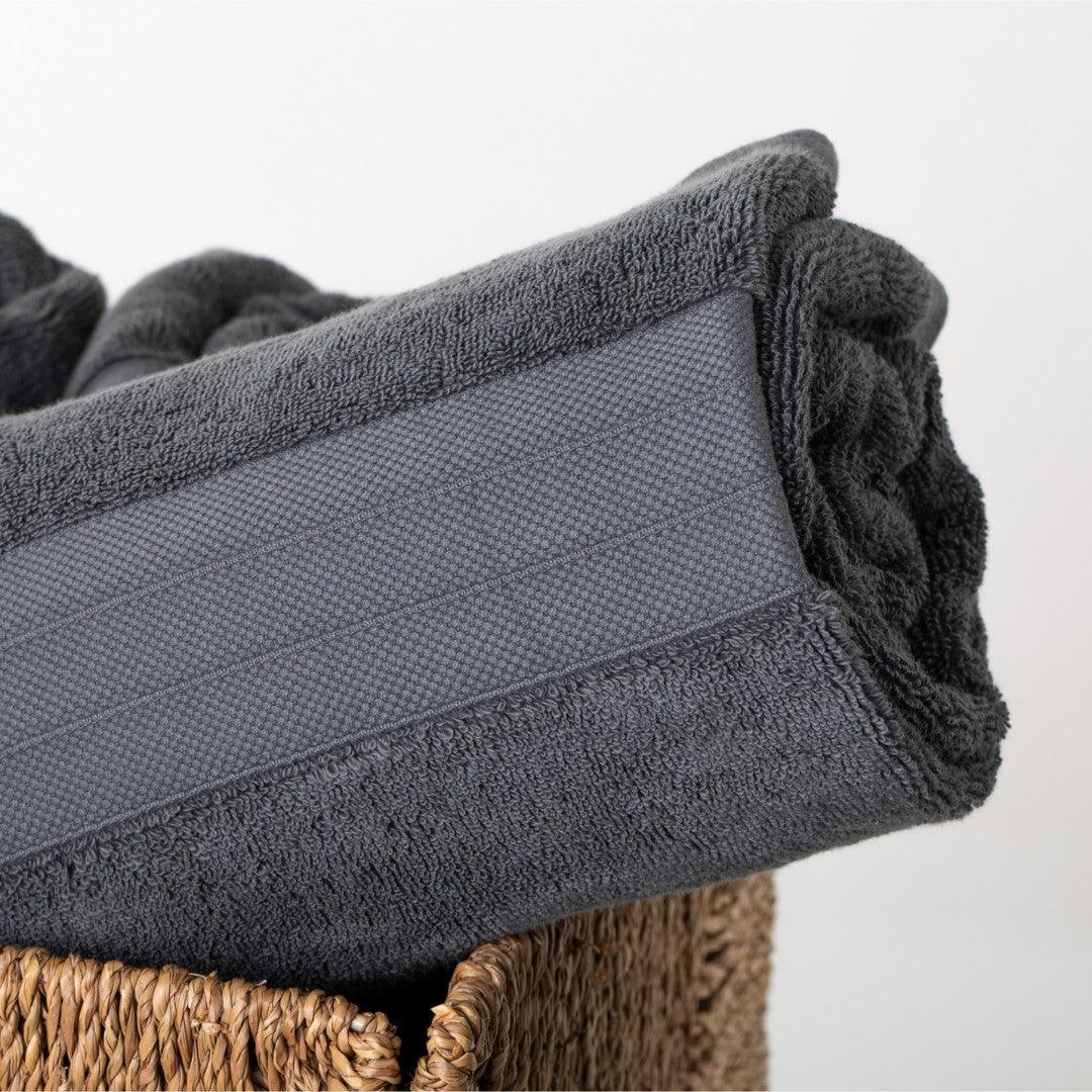 Dark Charcoal Gray Turkish Cotton Luxury Bath Towels- 2 Piece Set - BAT-LT-DGR-30X56-1.6.2 - Arconiz