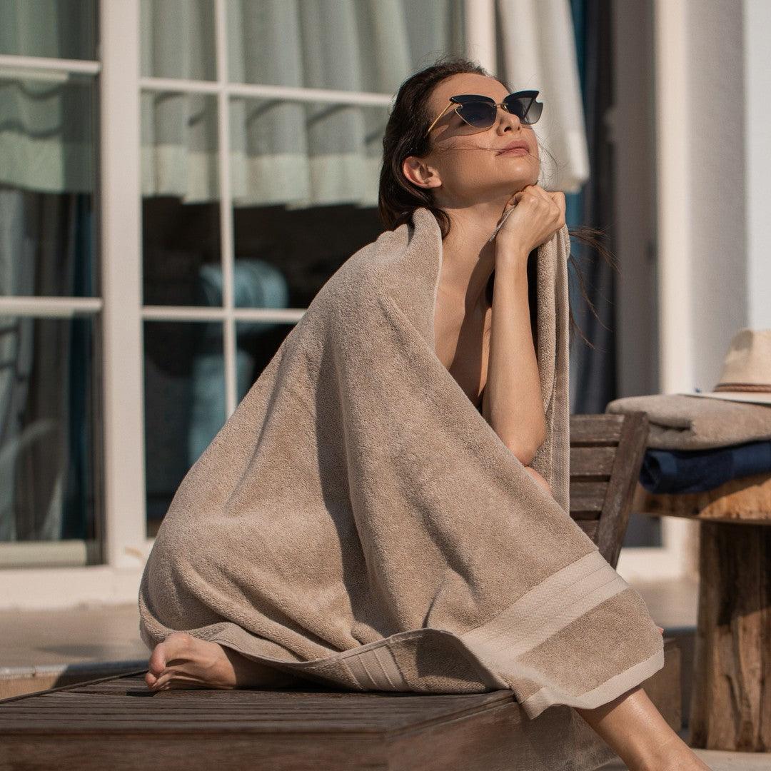 Light Taupe Turkish Cotton Luxury Bath Towel Set – 4 Piece - BAT-LT-BRO-30X56-1.6.4 - Arconiz