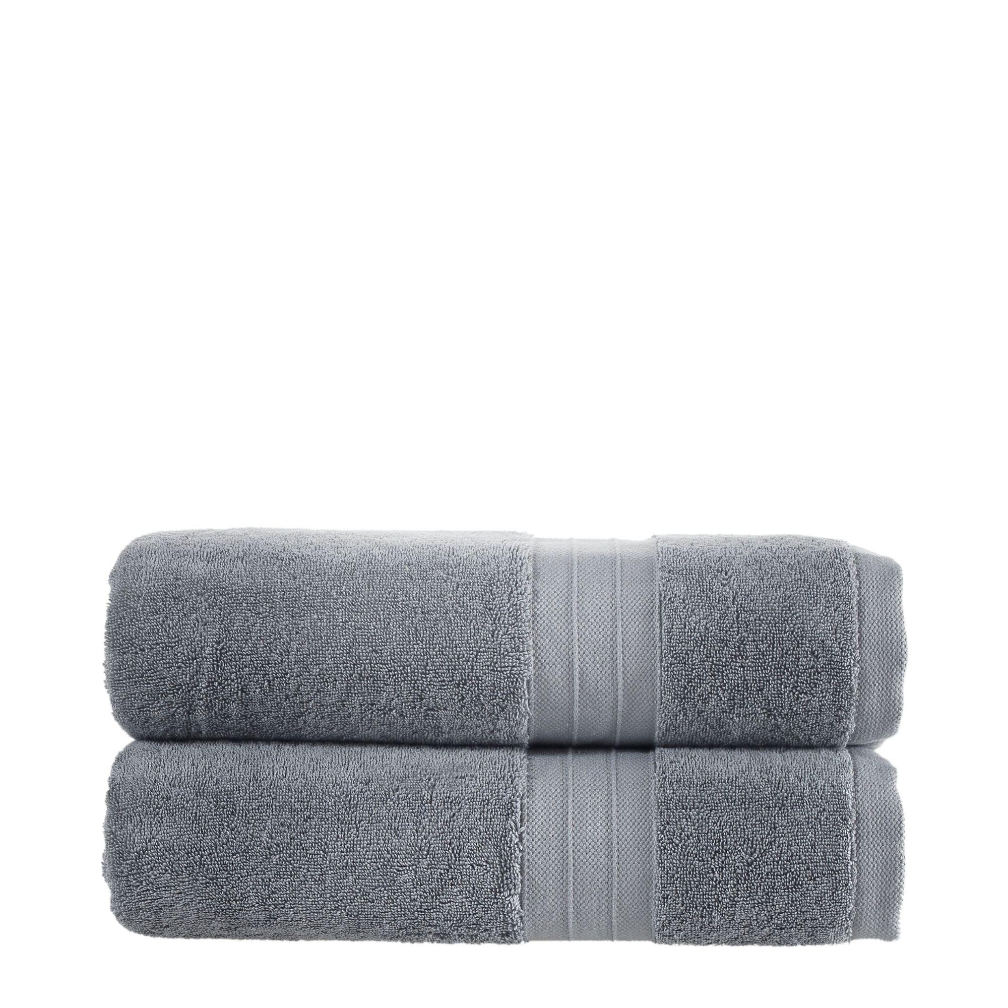 Light Grey Turkish Cotton Luxury Bath Towels | 2 Piece Set - BAT-LT-LGR-30X56-1.6.2 - Arconiz
