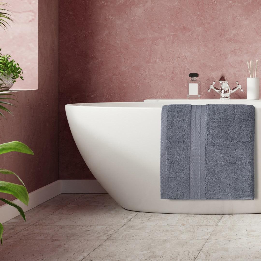 Light Grey Turkish Cotton Luxury Bath Towels | 2 Piece Set - BAT-LT-LGR-30X56-1.6.2 - Arconiz