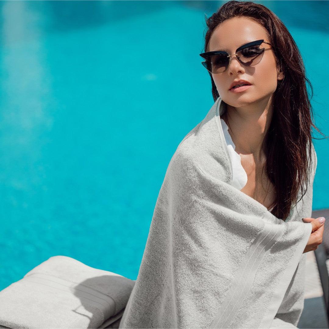Light Gray Turkish Cotton Luxury Bath Towel Set – 4 Piece - BAT-LT-LGR-30X56-1.6.4 - Arconiz