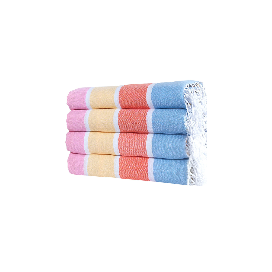 Arconiz Rainbow Turkish Cotton Beach Towel ( 4 Piece Set ) - Sul-Pest-200-95175-Multi-4 SET - Arconiz