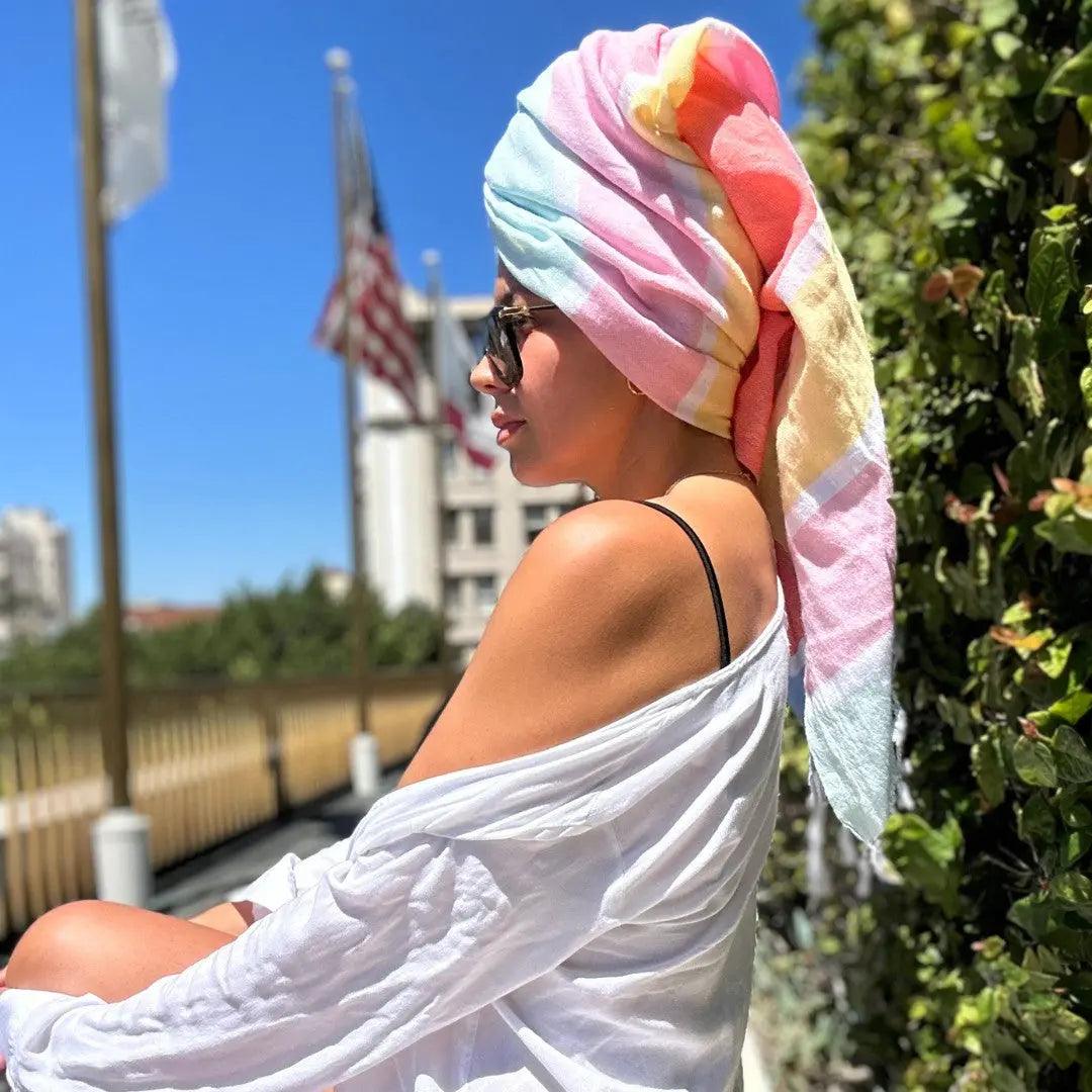 Arconiz Rainbow Turkish Cotton Beach Towel ( 6 Piece Set ) - Sul-Pest-200-95175-2S-Multi-6 SET - Arconiz