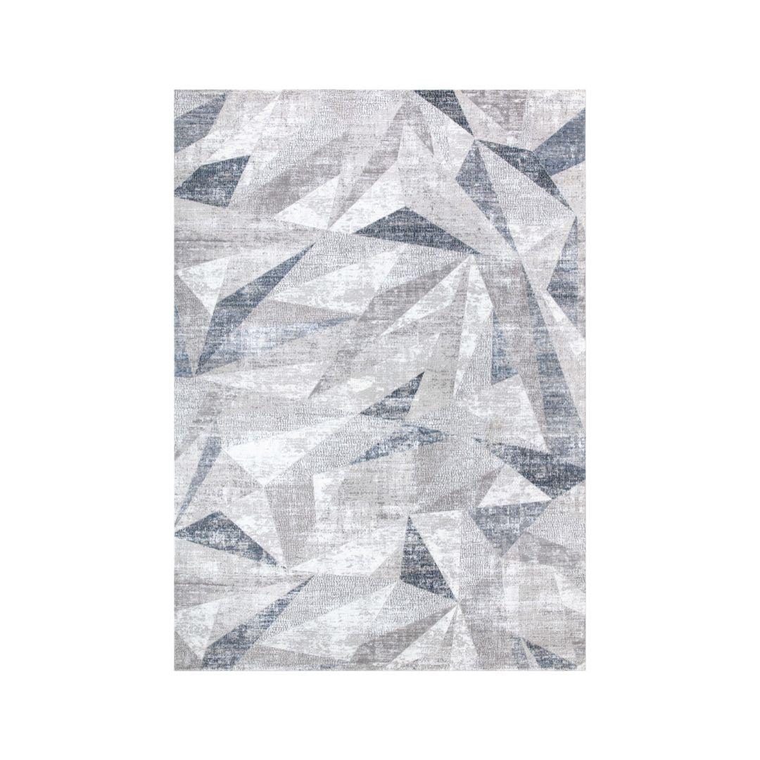 Blue and Gray Geometric High Pile Area Rug - RUB-23002-NAV-8X10-5.1 - Arconiz