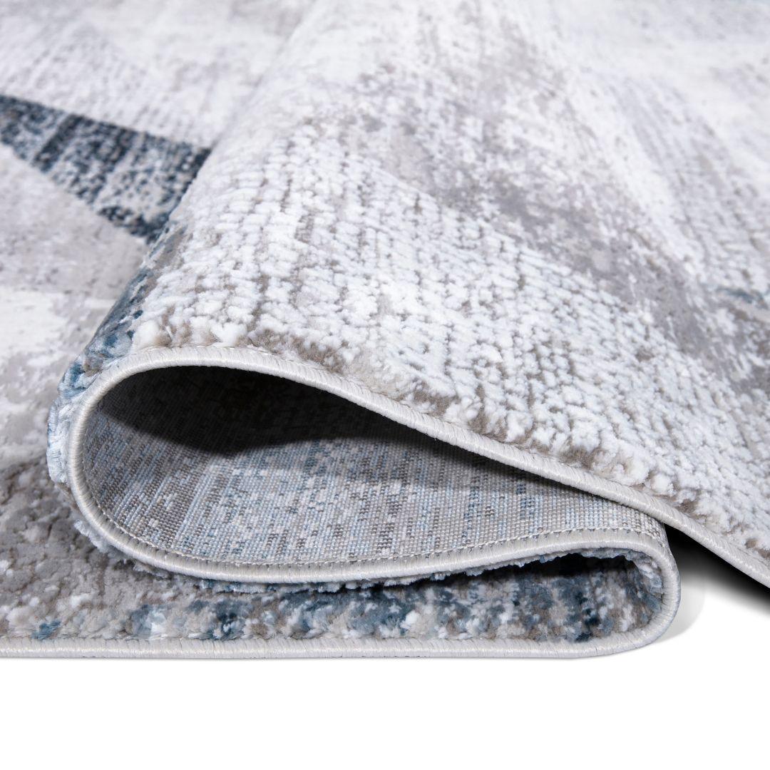 Blue and Gray Geometric High Pile Area Rug - RUB-23002-NAV-8X10-5.1 - Arconiz