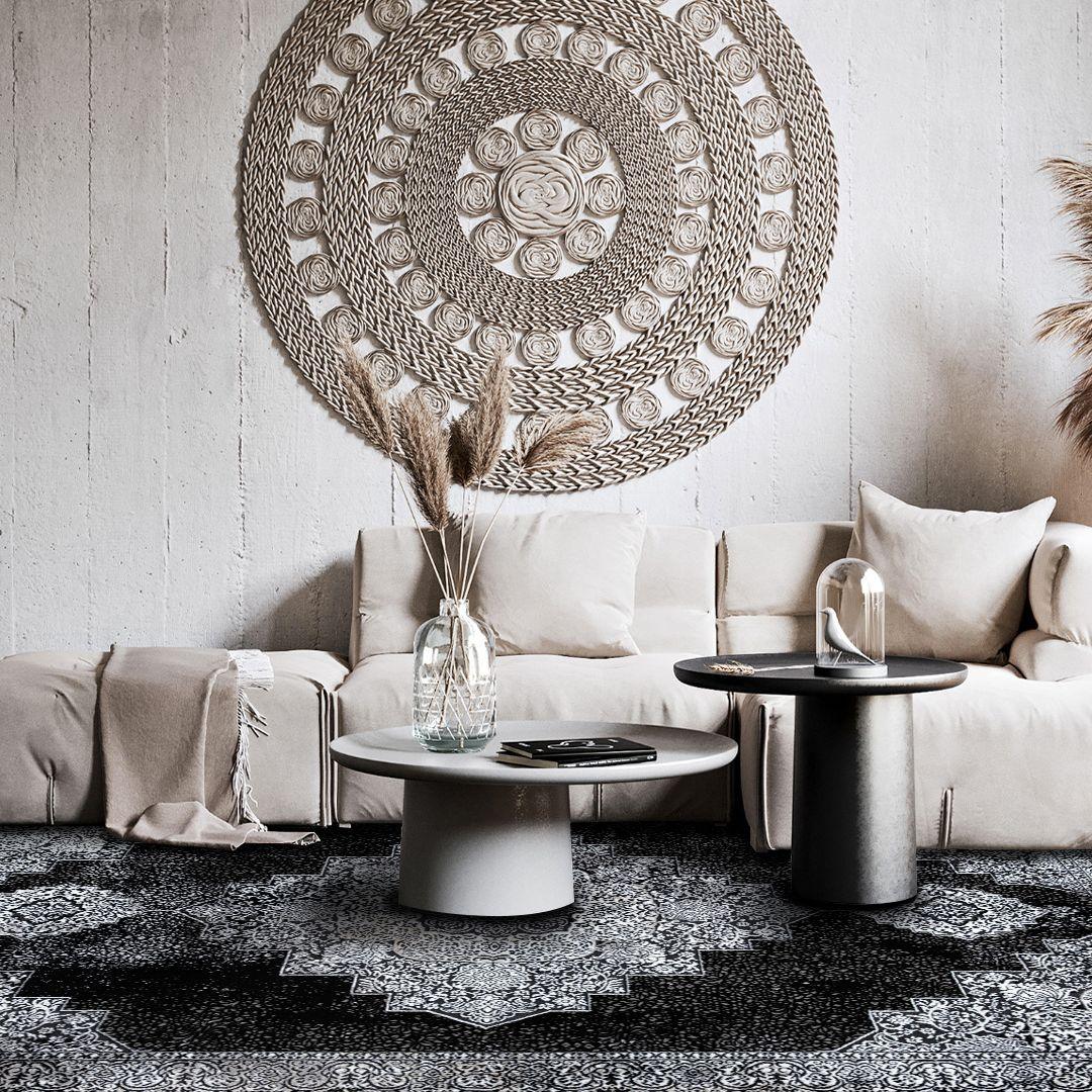 5x7 Black and White Area Rug - Soft, High Density, No Shedding - RUB-27216-BLA-5X7-5.1 - Arconiz