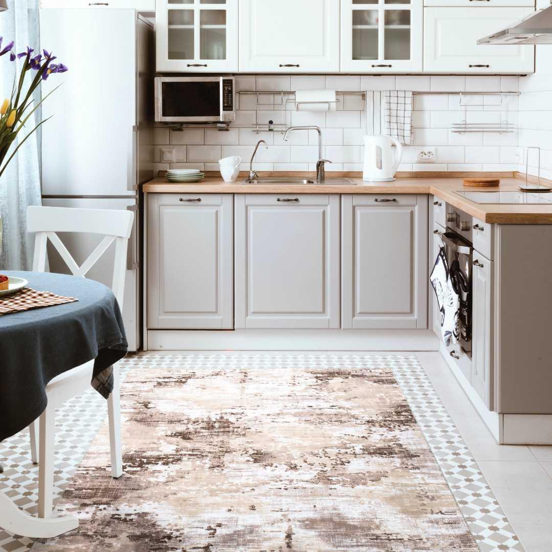 Modern Abstract Area Rug - Beige, Gray, Taupe, Off-white - RUB-10153-BRO-5X7-5.1 - Arconiz