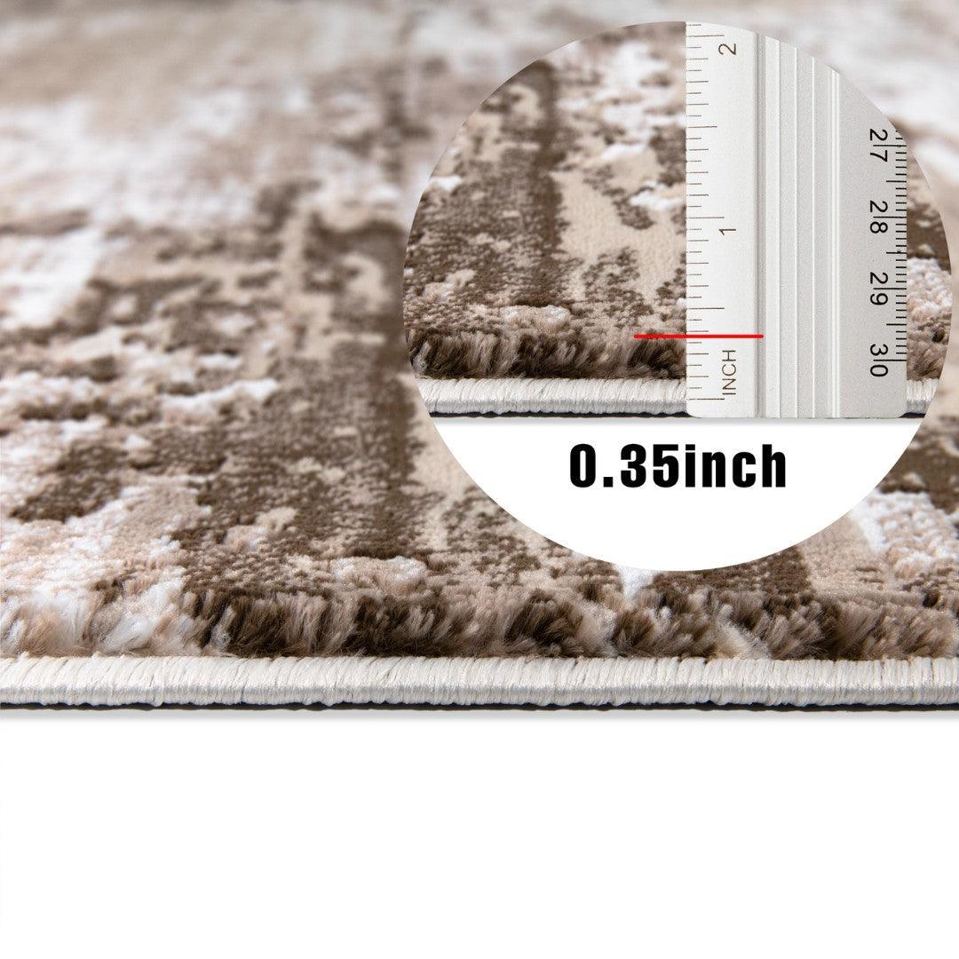 Modern Abstract Area Rug - Beige, Gray, Taupe, Off-white - RUB-10153-BRO-5X7-5.1 - Arconiz