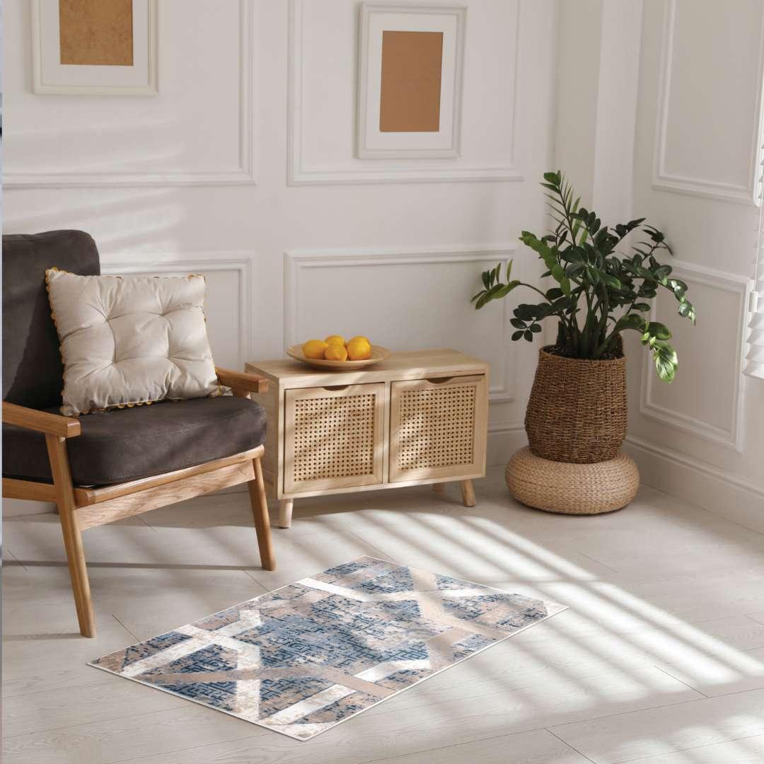 Soft High Pile Area Rug, Blue - Thick, Durable High Traffic Carpet - RUB-23301-BLU-2X3-5.1 - Arconiz